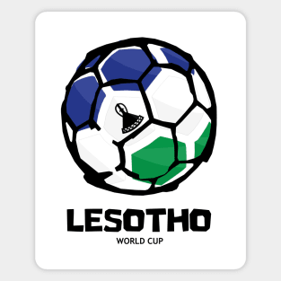 Lesotho Football Country Flag Magnet